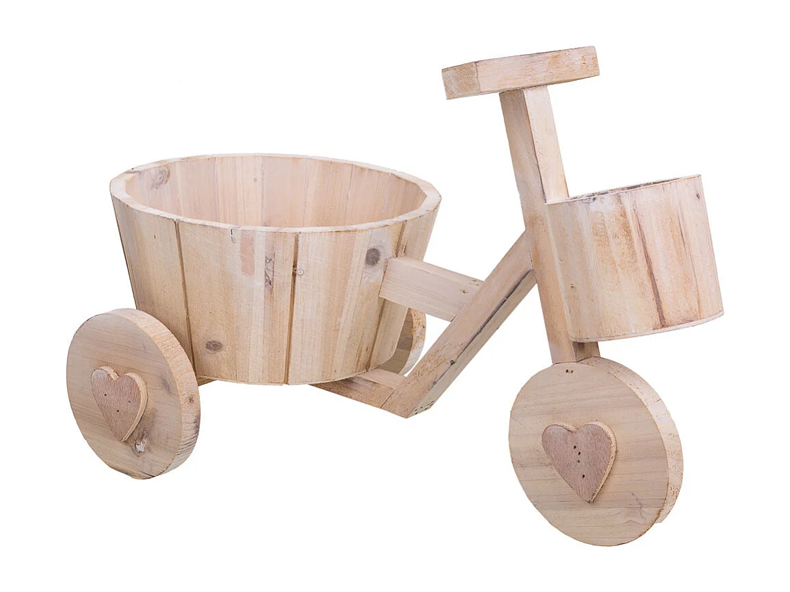 Vaso de flores de madeira marrom Bici 39,5x23x25,8