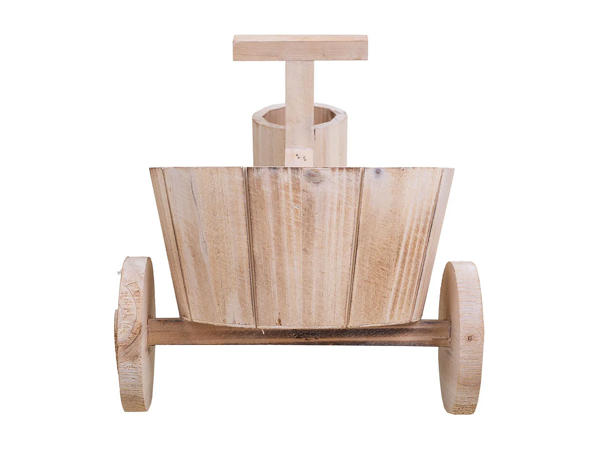 Vaso de flores de madeira marrom Bici 39,5x23x25,8