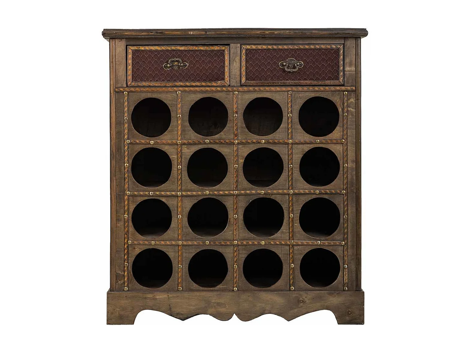 Braunes Weinregal aus Holz, 63 x 31 x 69,5 h cm