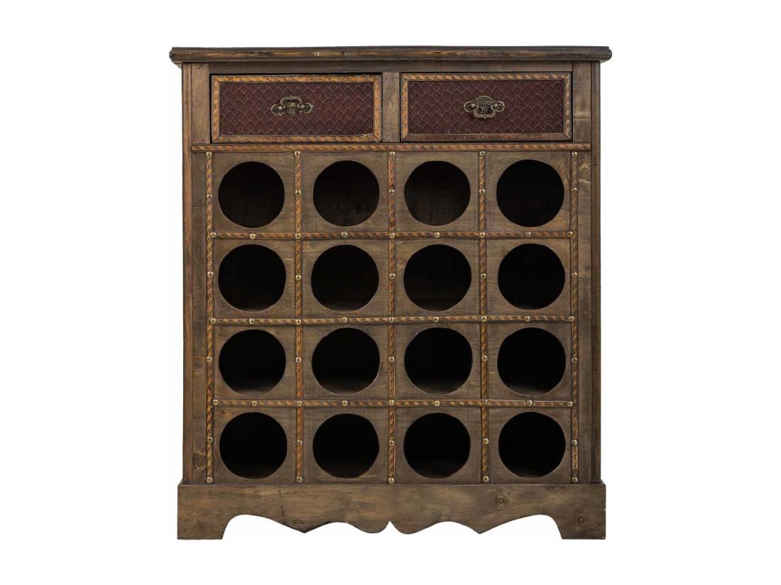 vente unique Meuble à bouteilles en bois marron 63x31x69 5h