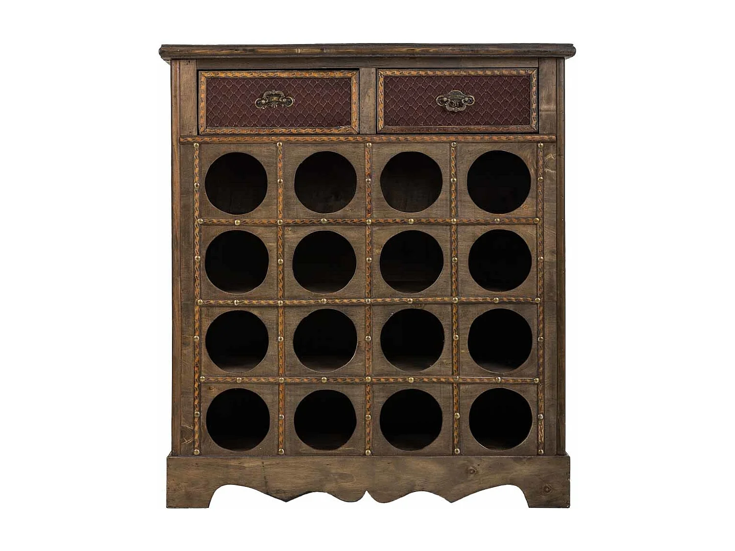 Mobile portabottiglie vino in legno marrone 63x31x69,5h