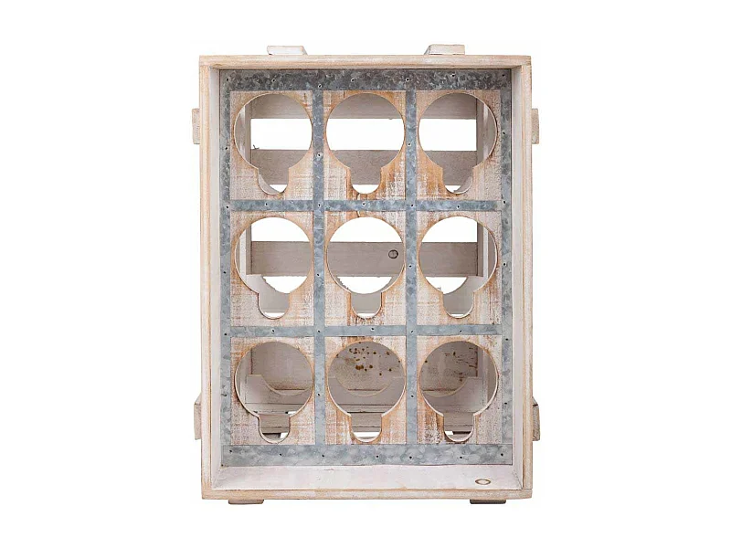 Gaveta para vinho em madeira marrom 33x32x43