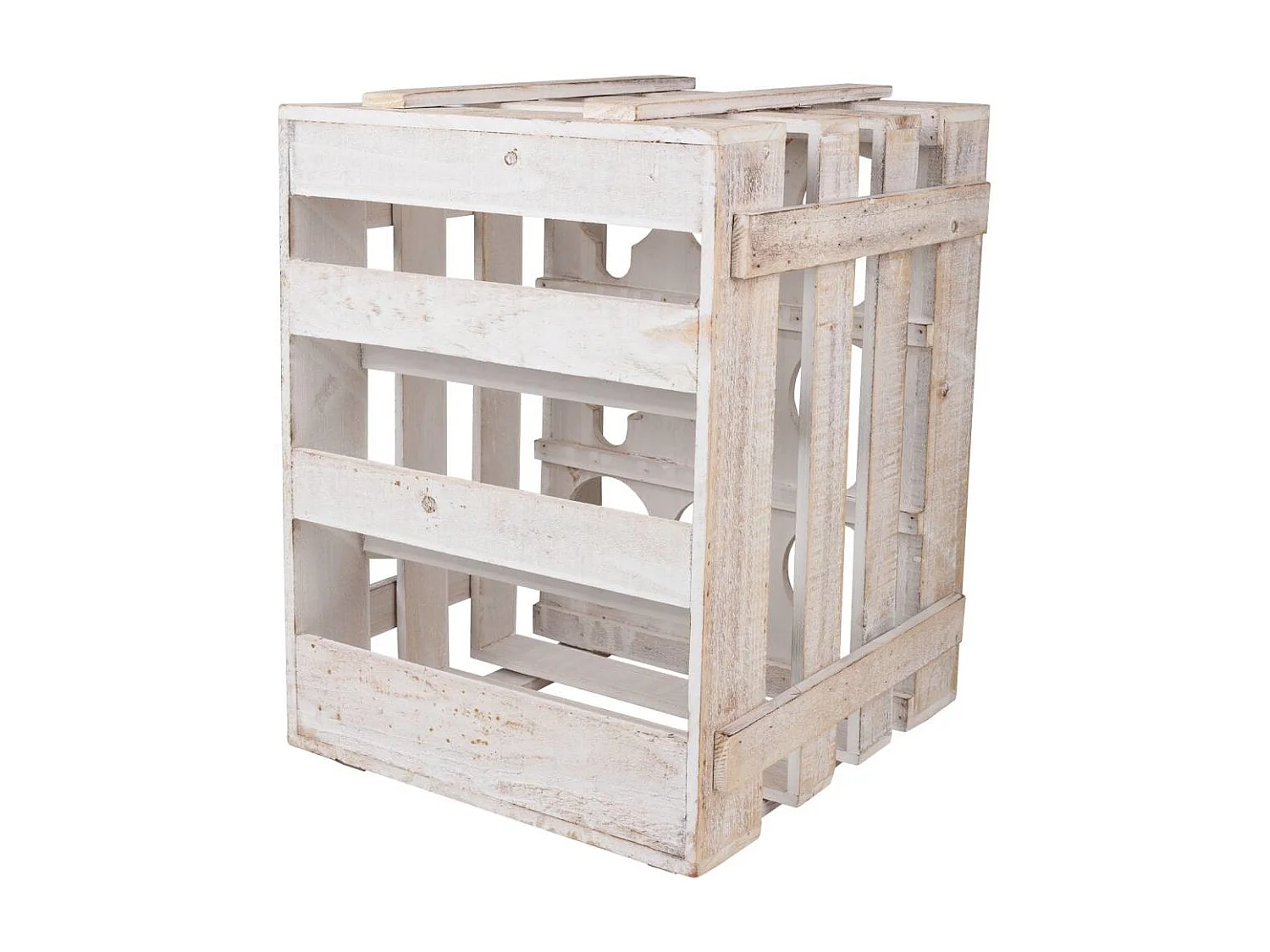 Braune Weinregal-Schublade aus Holz, 33x32x43h cm