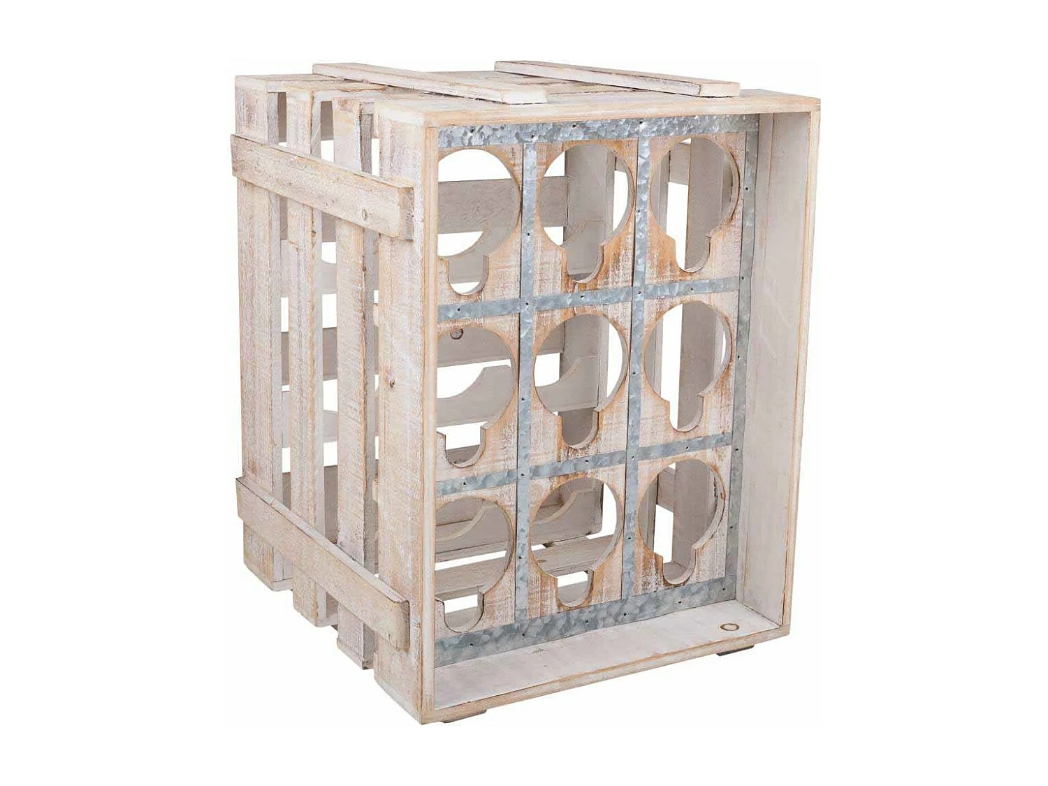 Braune Weinregal-Schublade aus Holz, 33x32x43h cm