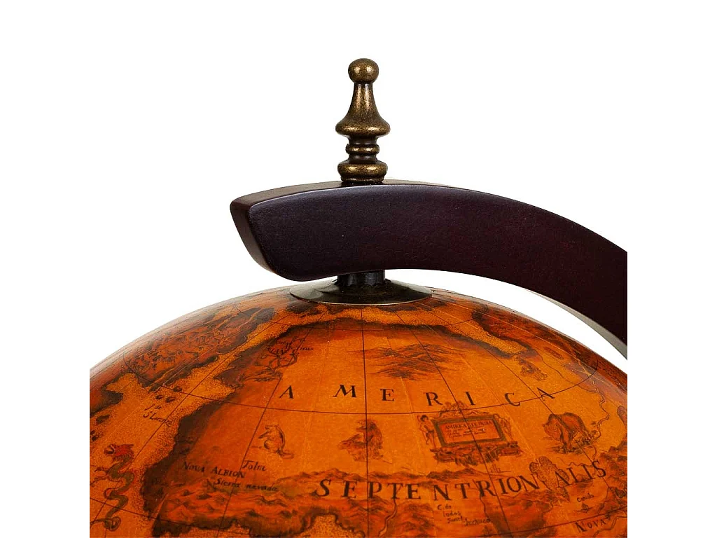 Casier à vin globe terrestre marron 42x42x57h