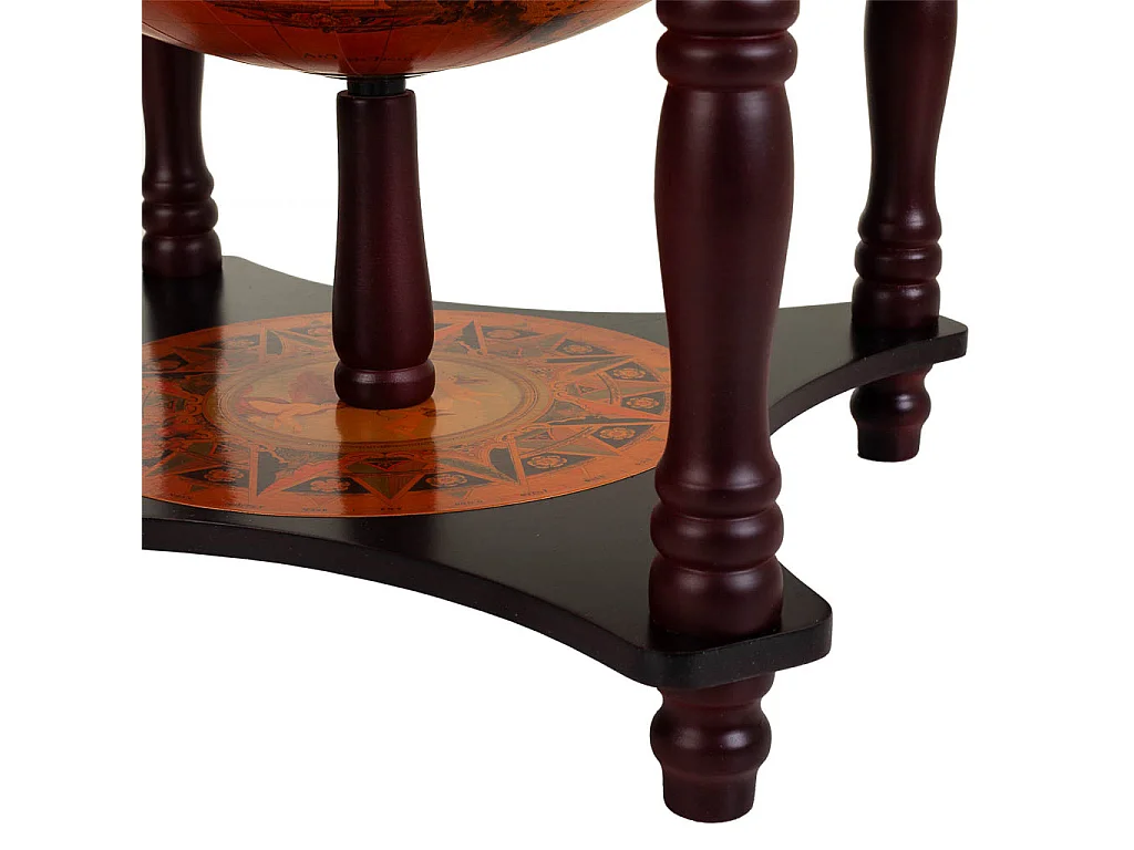 Braunes Globus-Weinregal 42x42x57h cm