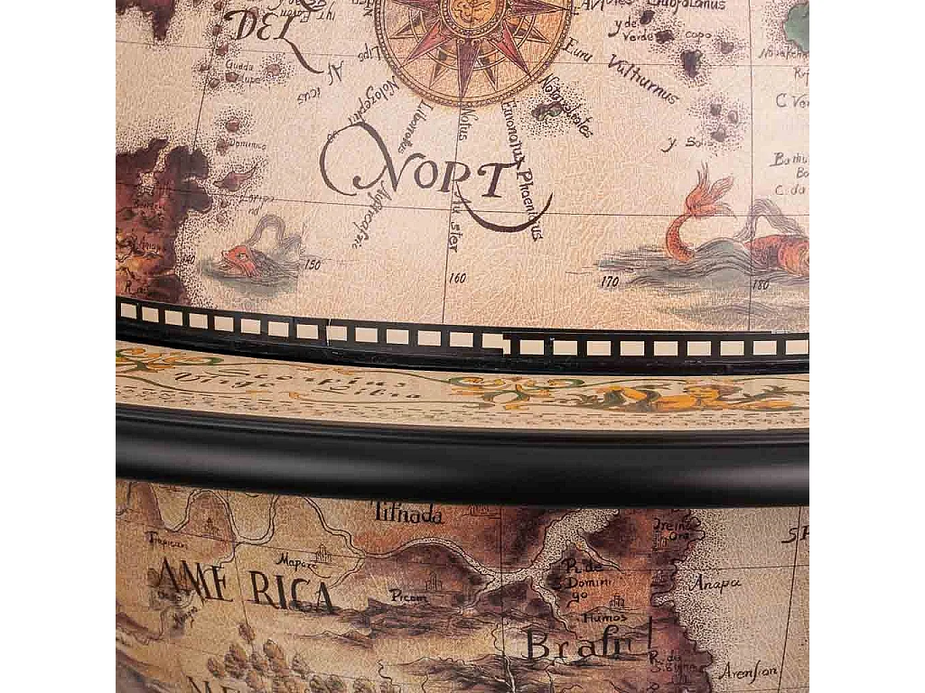 Meuble porte-bouteilles globe terrestre 60x60x95h