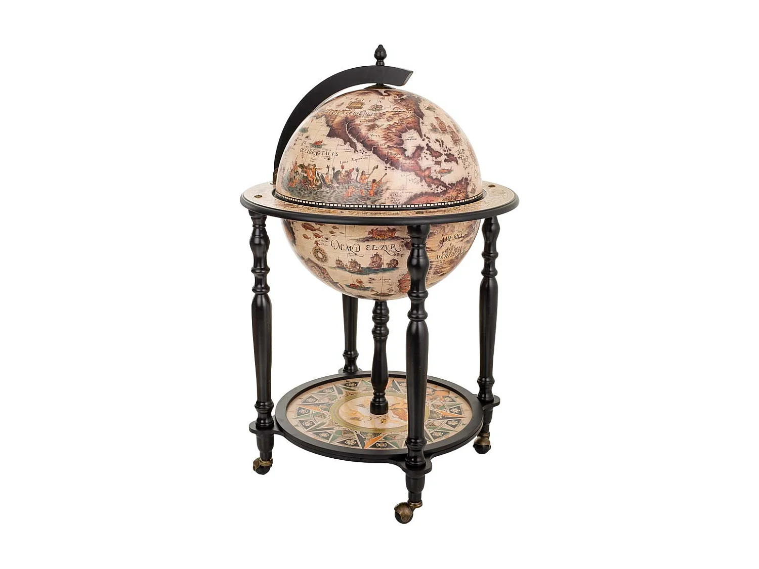 Mueble botellero globo terráqueo 60x60x95