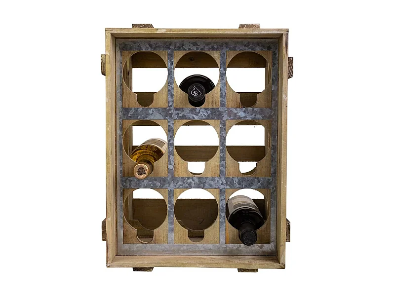 Gaveta para vinho em madeira marrom 33x32,5x43