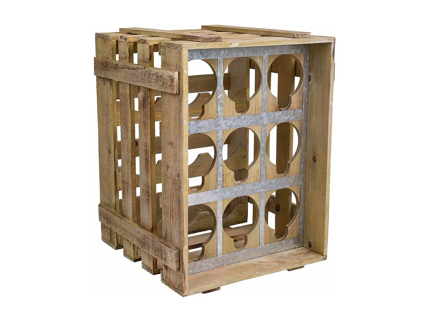 Cassetto portabottiglie in legno marrone 33x32,5x43h