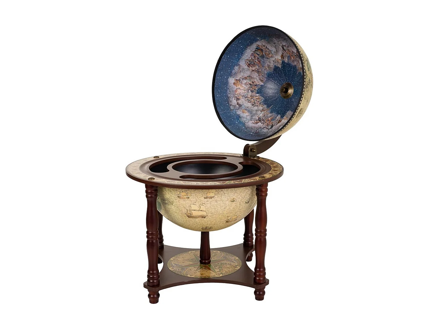 Mueble botellero globo terráqueo 42x42x57