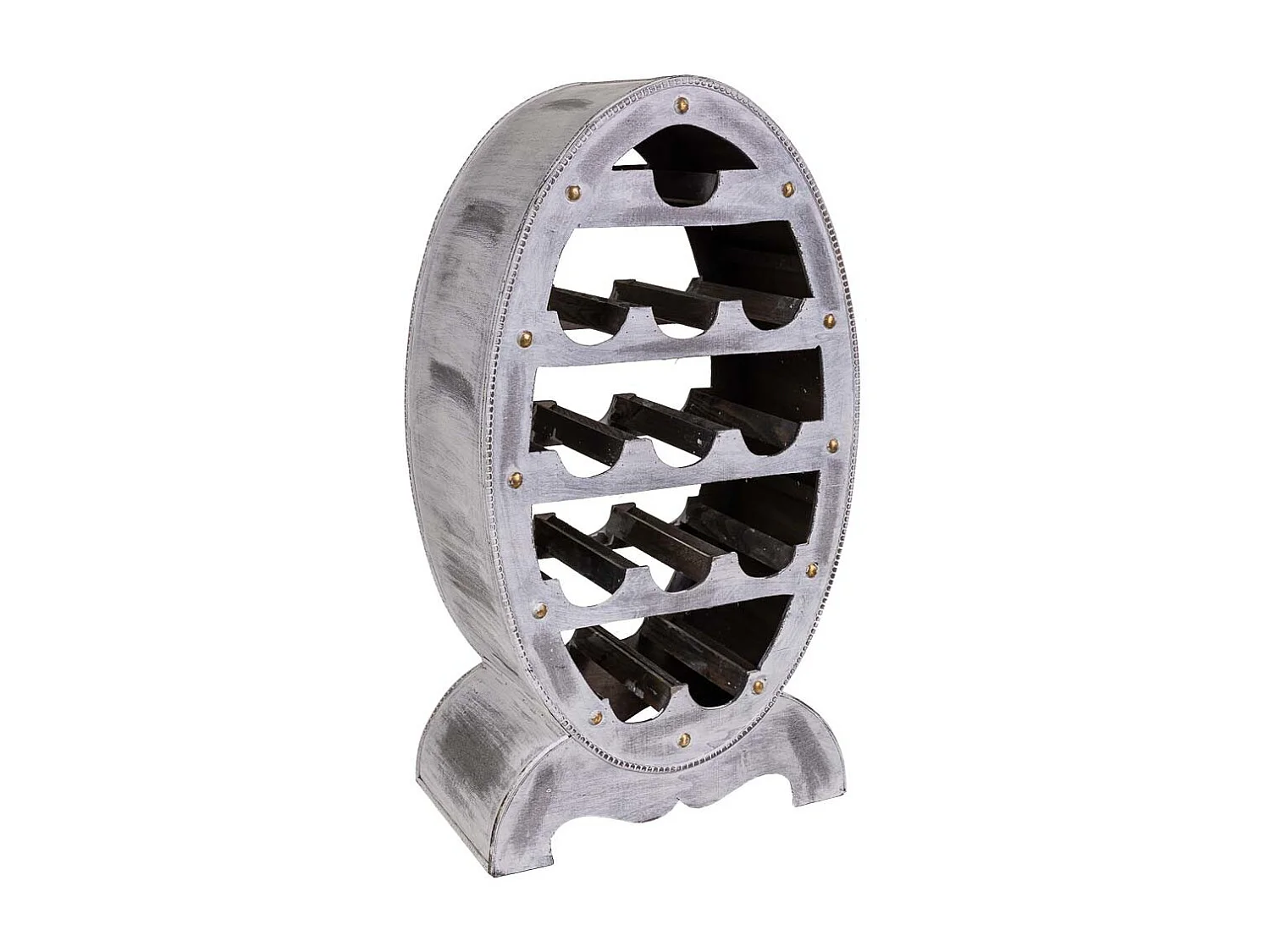 Grauer FlaschenstÃ¤nder aus Holz, 46 x 27 x 85 h cm