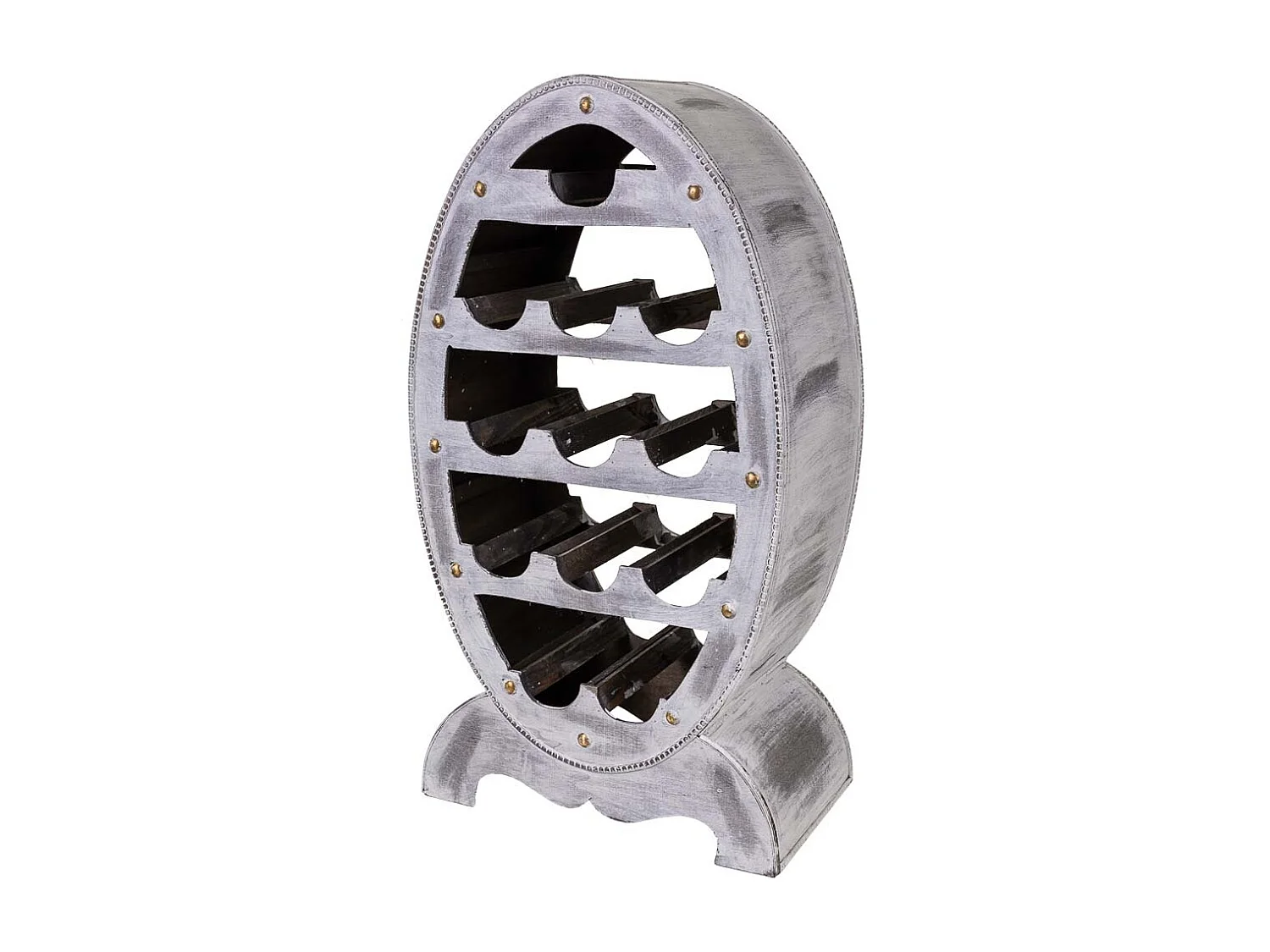 Grauer FlaschenstÃ¤nder aus Holz, 46 x 27 x 85 h cm