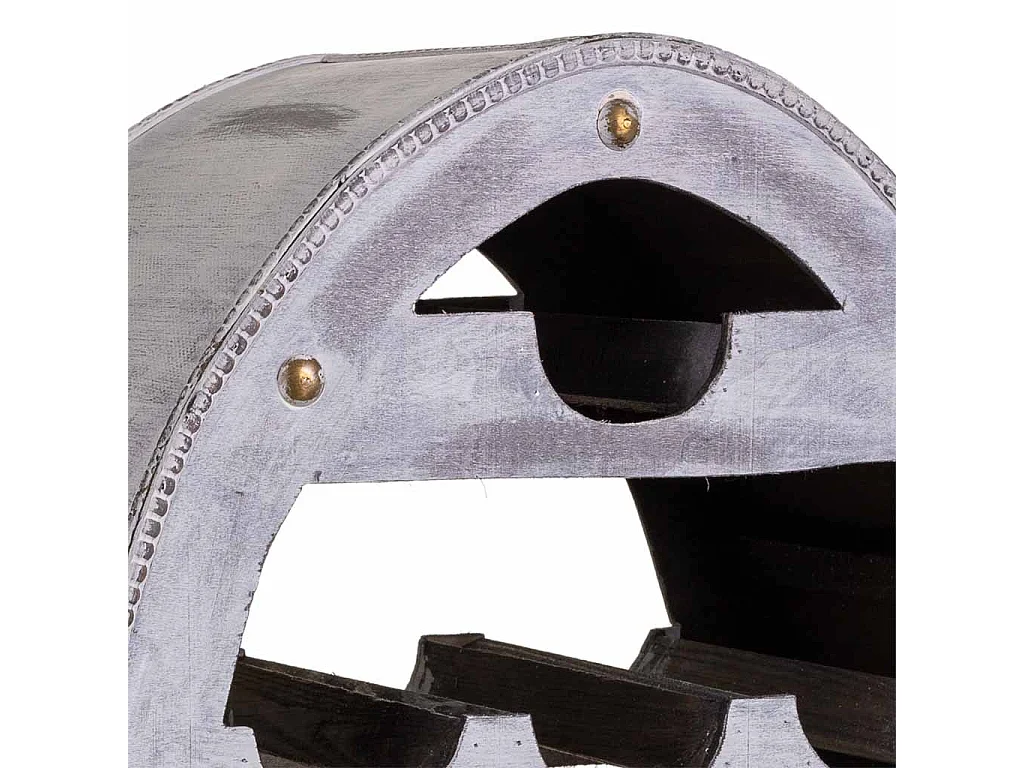 Grauer FlaschenstÃ¤nder aus Holz, 46 x 27 x 85 h cm