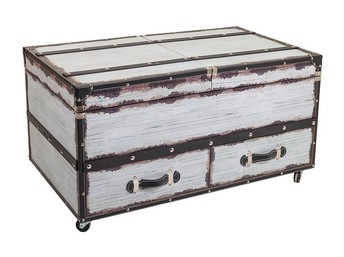 Botellero de madera y canvas blanco 100x60x55