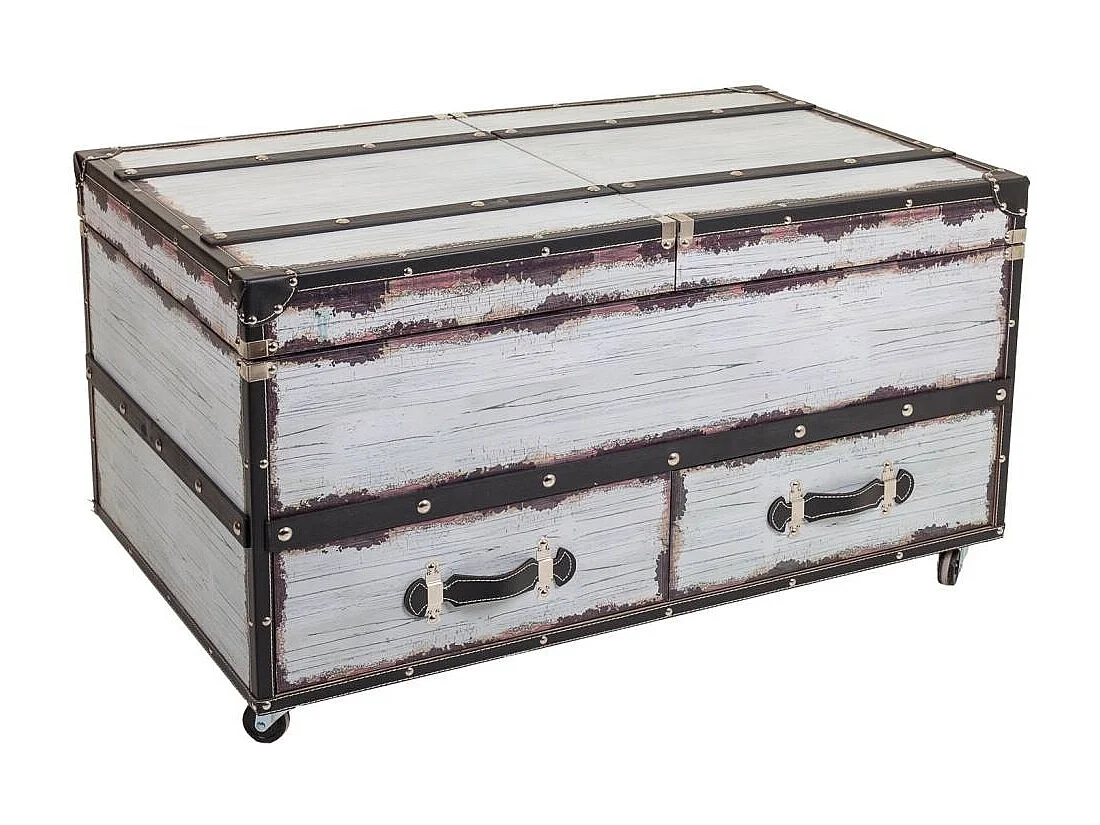 Botellero de madera y canvas blanco 100x60x55