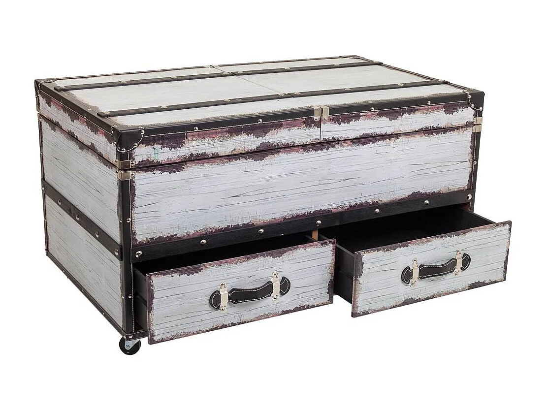 Botellero de madera y canvas blanco 100x60x55