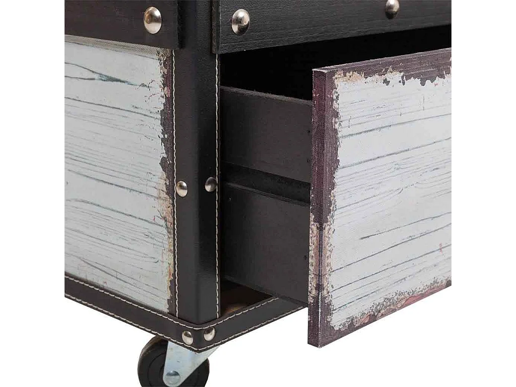 Botellero de madera y canvas blanco 100x60x55