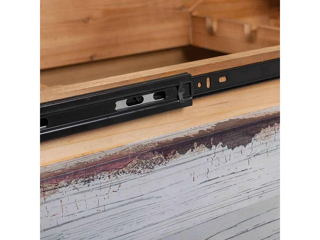 Botellero de madera y canvas blanco 100x60x55