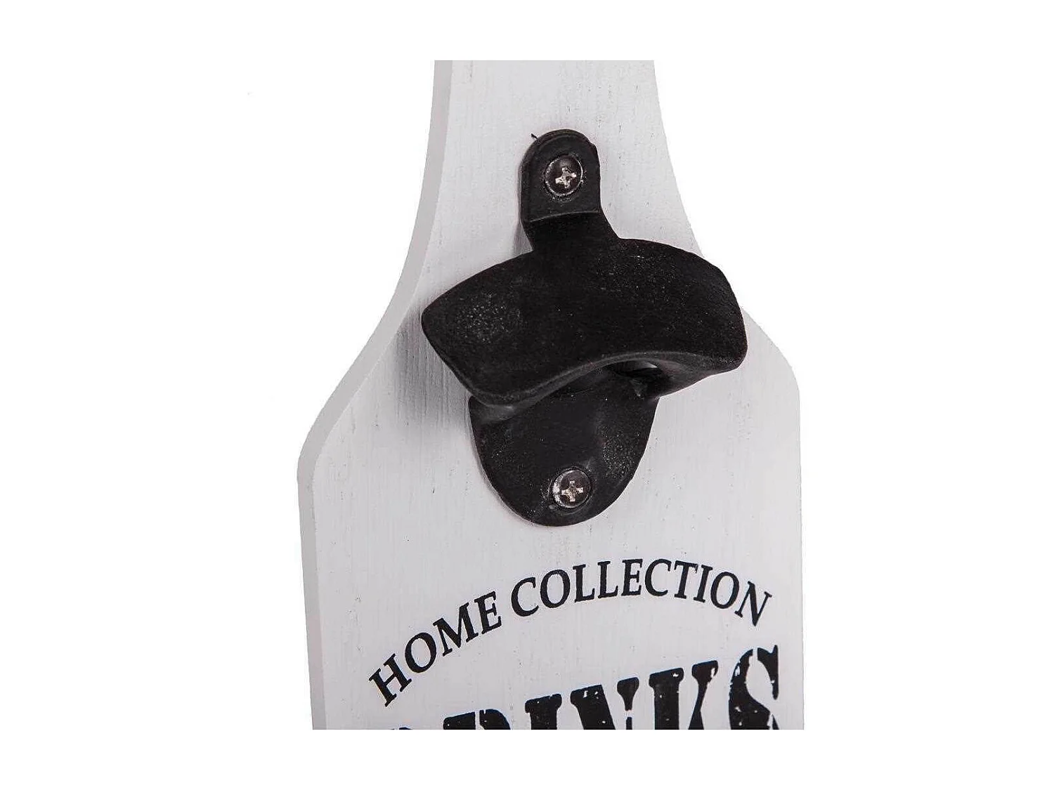 Flaschenöffner aus Holz mit weißem Lack, 30 x 12 x 4,5 cm