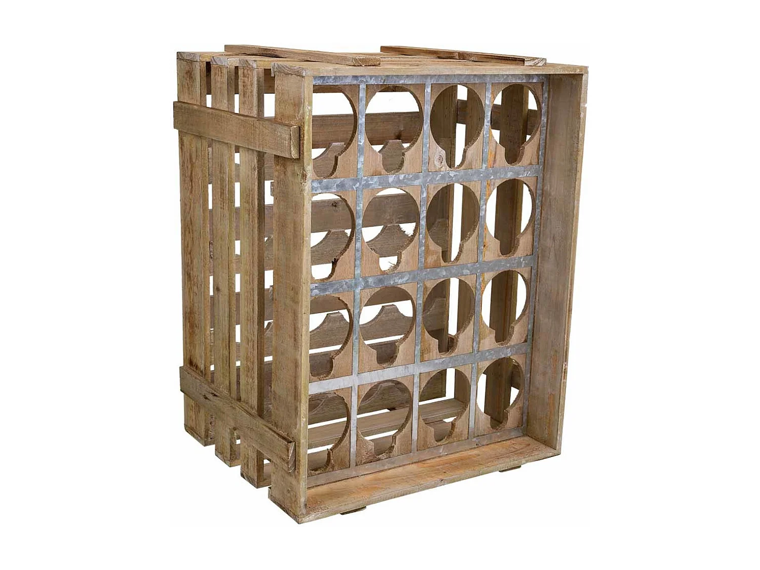 Cajón botellero de madera marrón 41x32x55