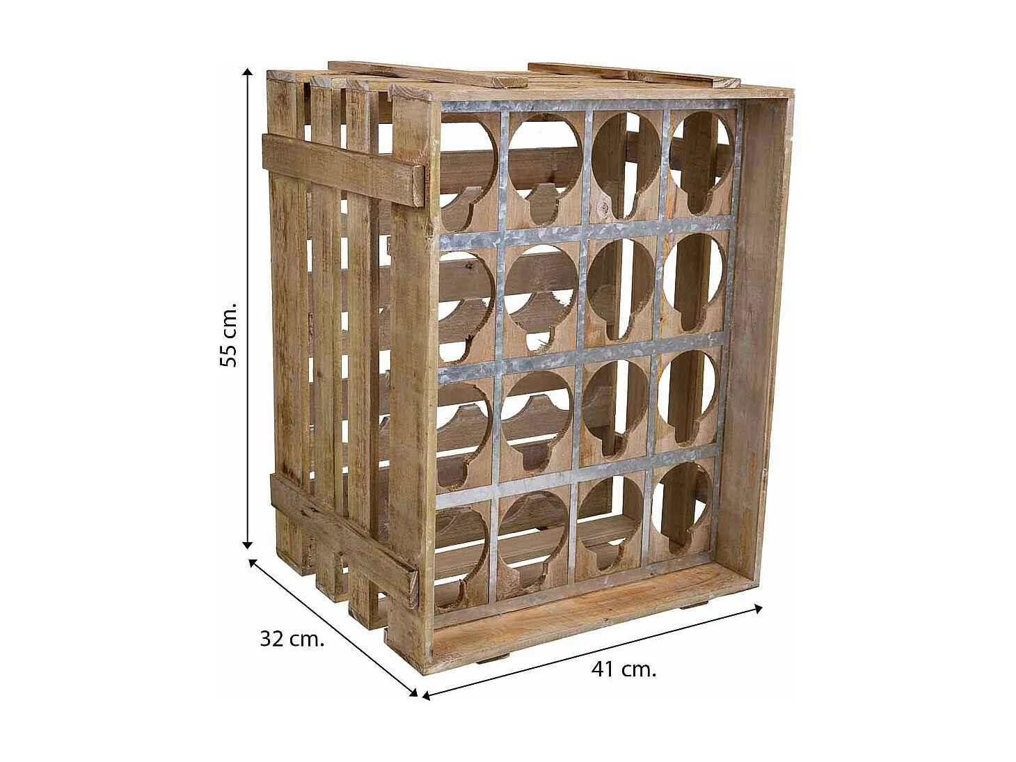 Tiroir casier à vin en bois marron 41x32x55h