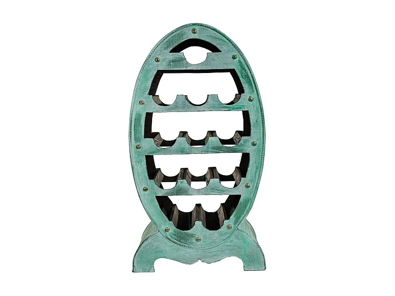 Garrafeira de madeira azul 46x27x85