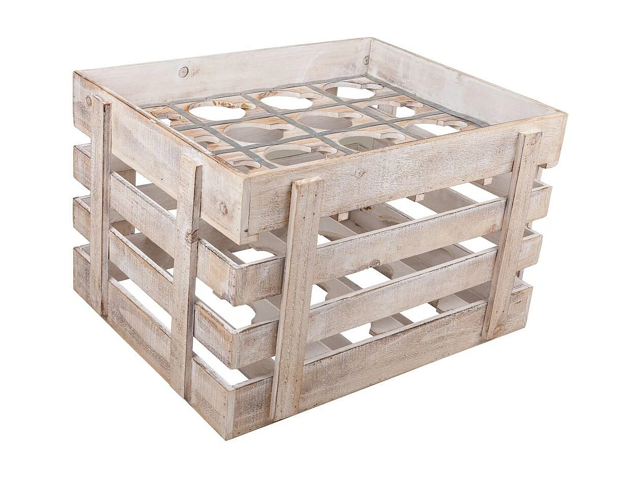 Gaveta para vinho em madeira marrom 41x32x55