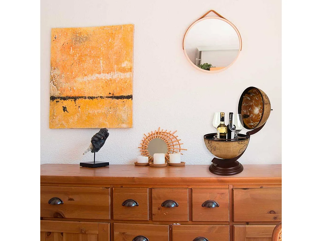 Garrafeira globo marrom 38x33x48