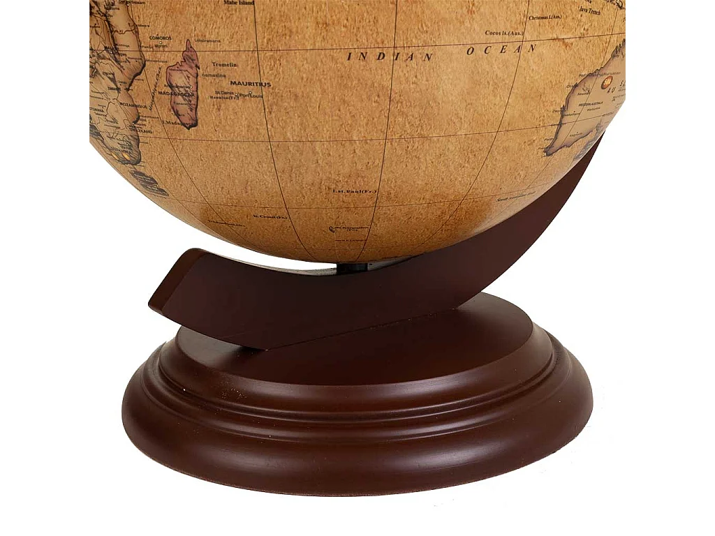 Casier à vin globe terrestre marron 38x33x48h