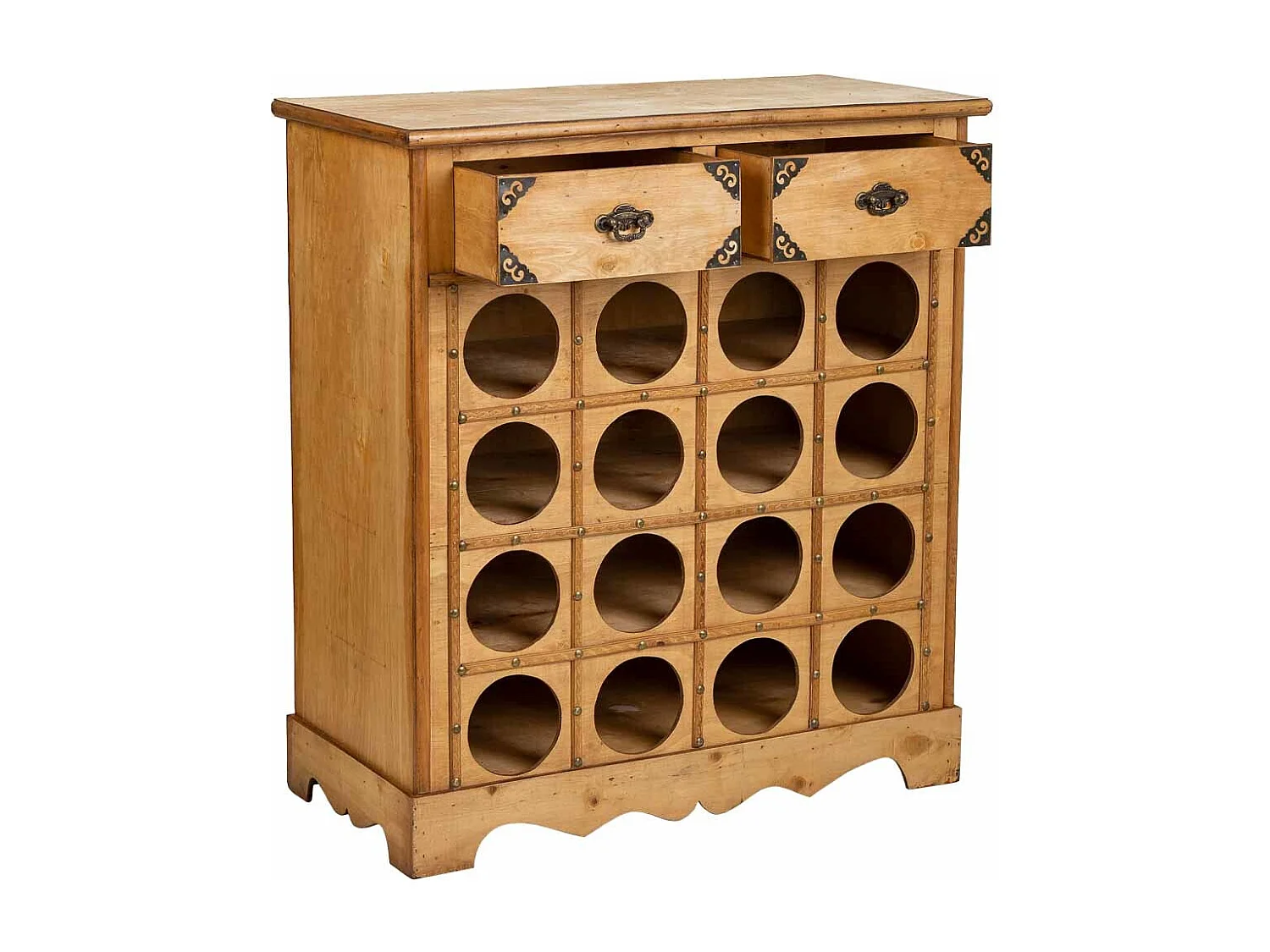 Armário para vinhos em madeira marrom 63x31x69,5