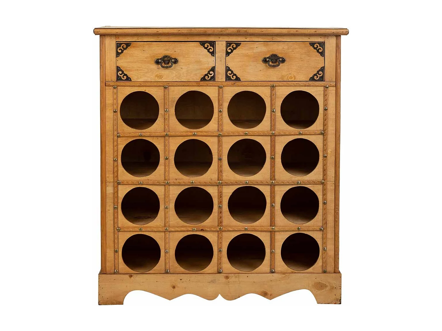 Braunes Weinregal aus Holz, 63 x 31 x 69,5 h cm