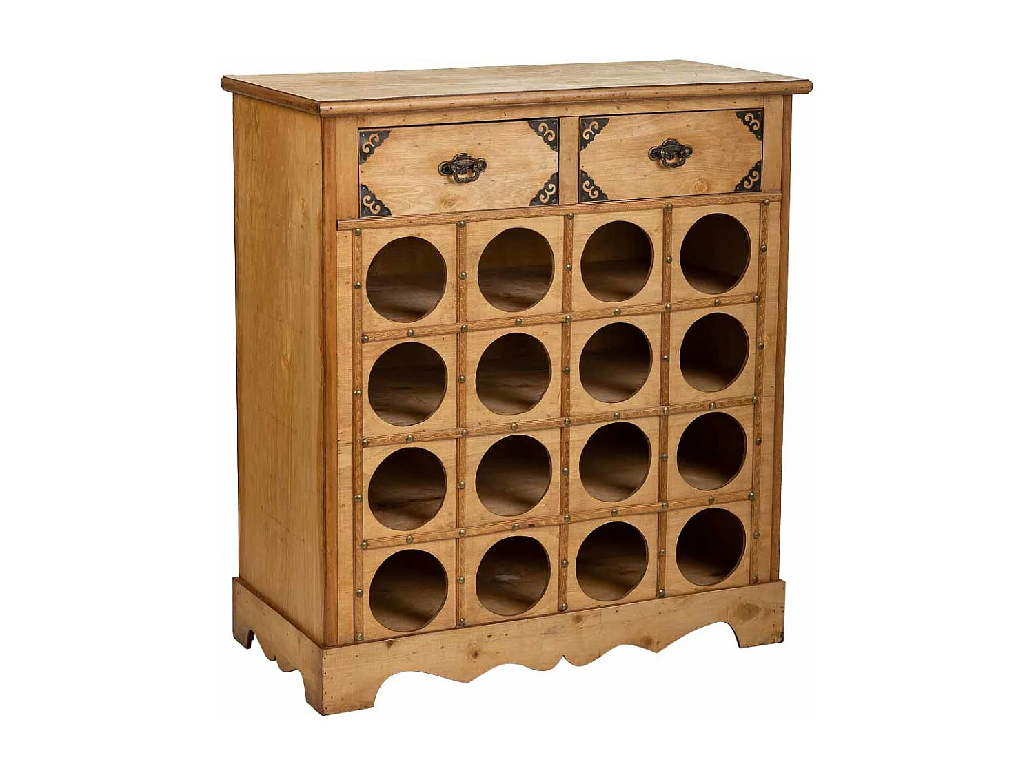 Braunes Weinregal aus Holz, 63 x 31 x 69,5 h cm