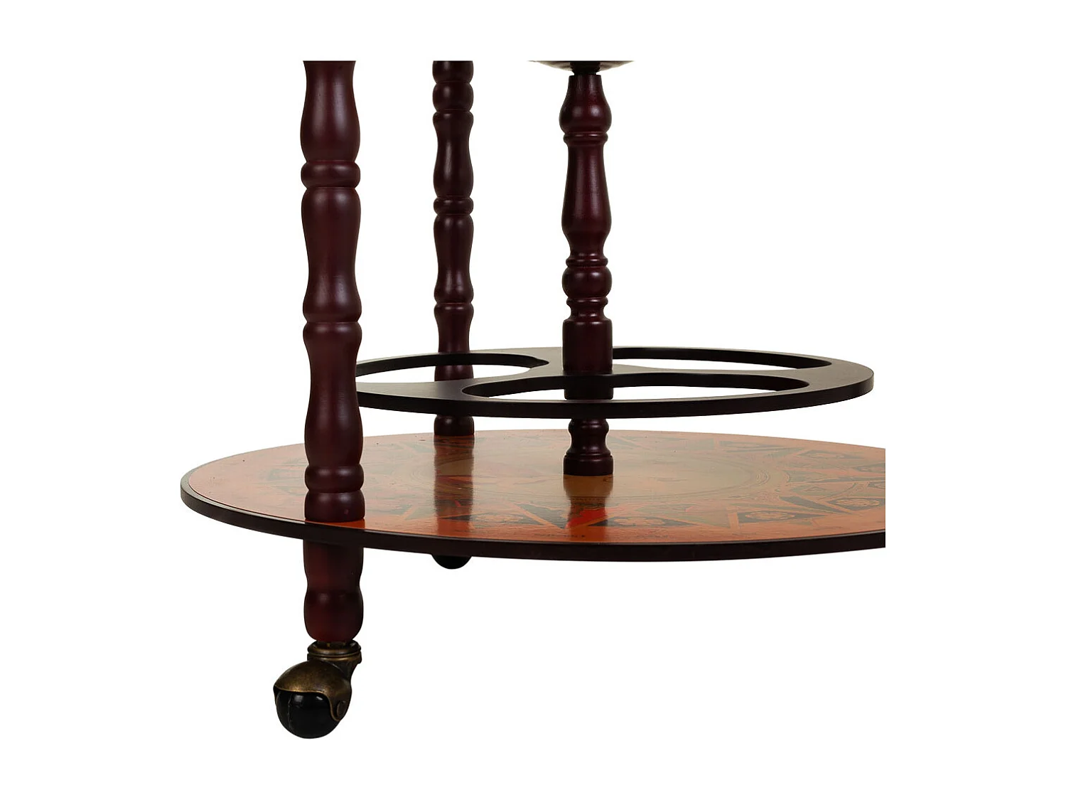 Braunes Globus-Weinregal 55,5 x 55 x 5 x 93,5 cm