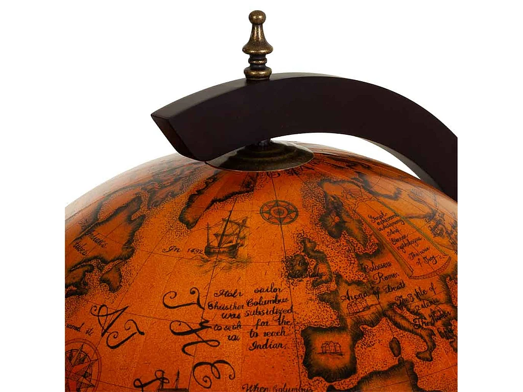 Casier à vin globe terrestre marron 55,5x55x,5x93,5h