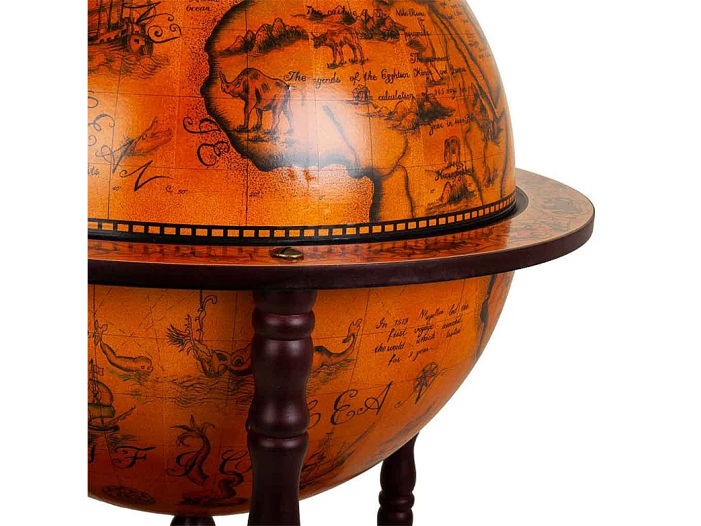 Casier à vin globe terrestre marron 55,5x55x,5x93,5h