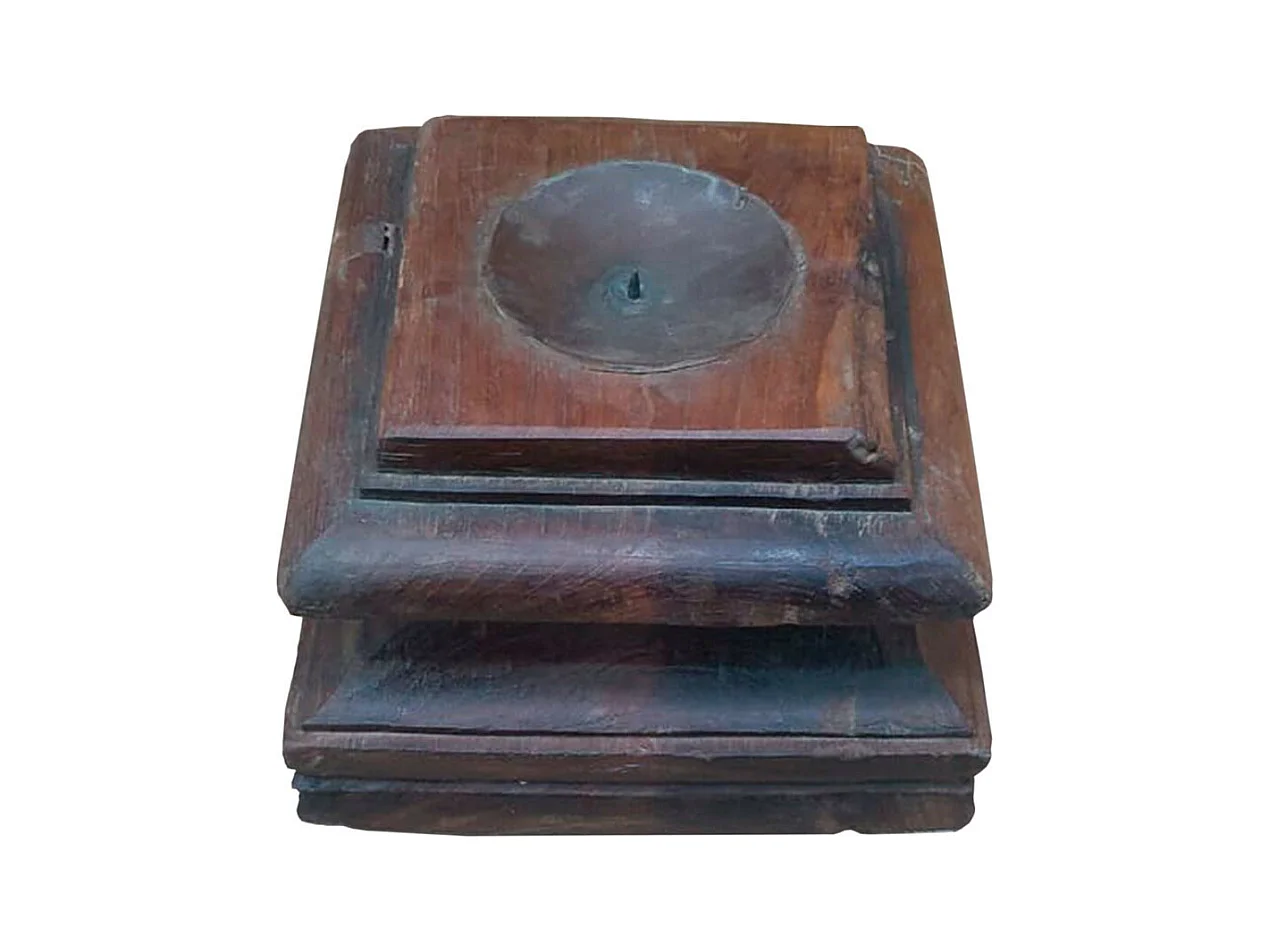 Candeliere in legno marrone 26x26x23h