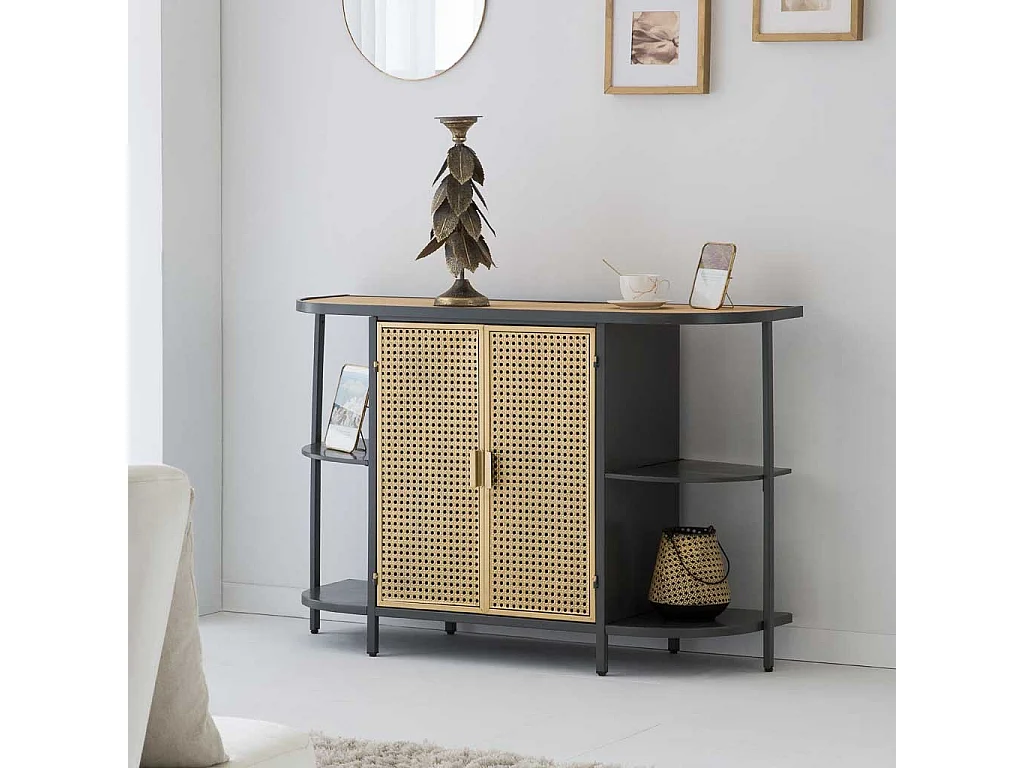 Castiçal de metal dourado 19x19x43