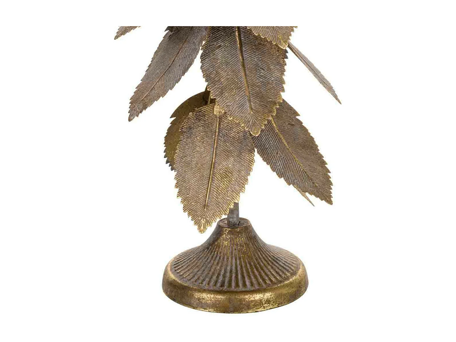 Castiçal de metal dourado 19x19x43