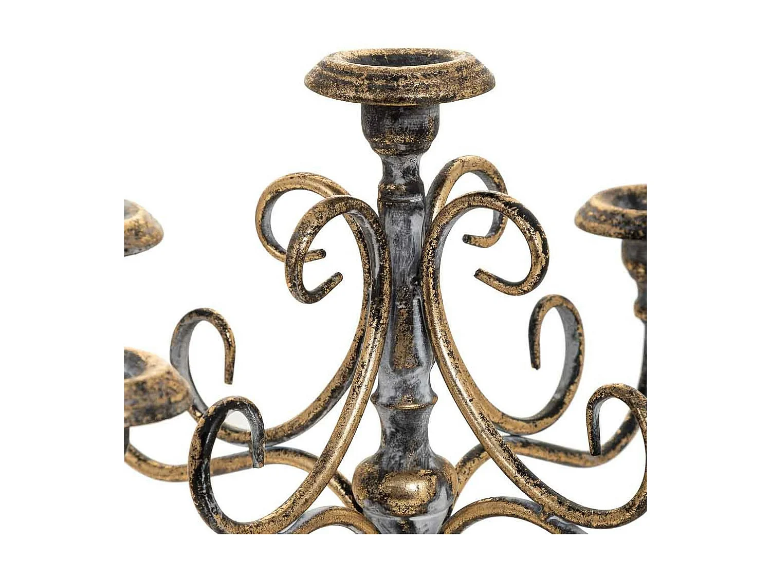 Castiçal em metal dourado 29x29x47,5