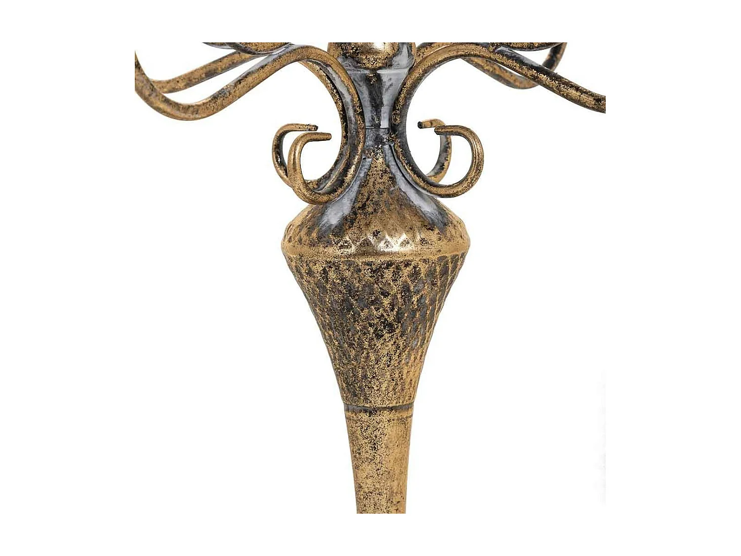 Castiçal em metal dourado 29x29x47,5