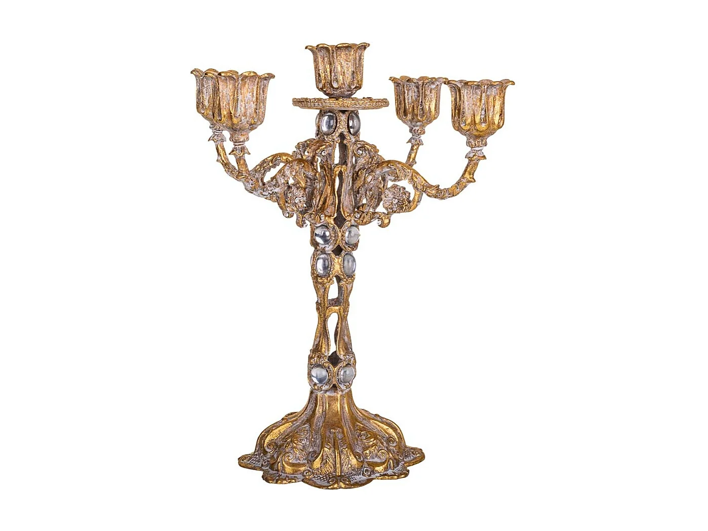 Goldener Kerzenständer 17x17x25,5h cm