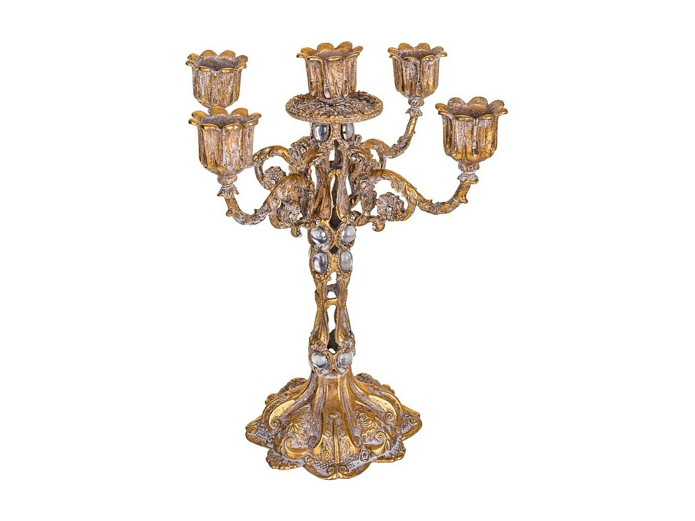 Goldener Kerzenständer 17x17x25,5h cm