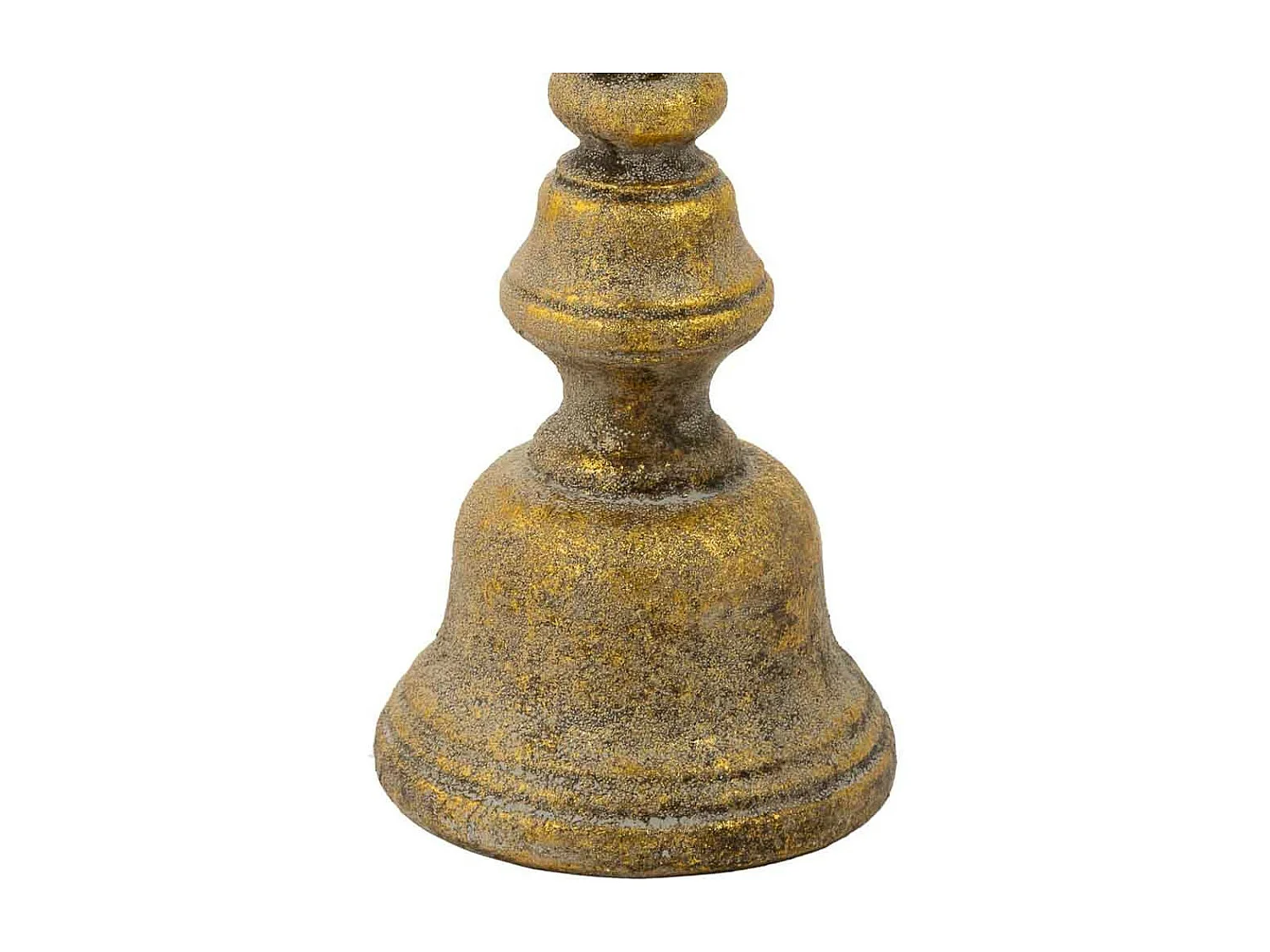 Castiçal de resina dourada 16,5x16,5x46,5