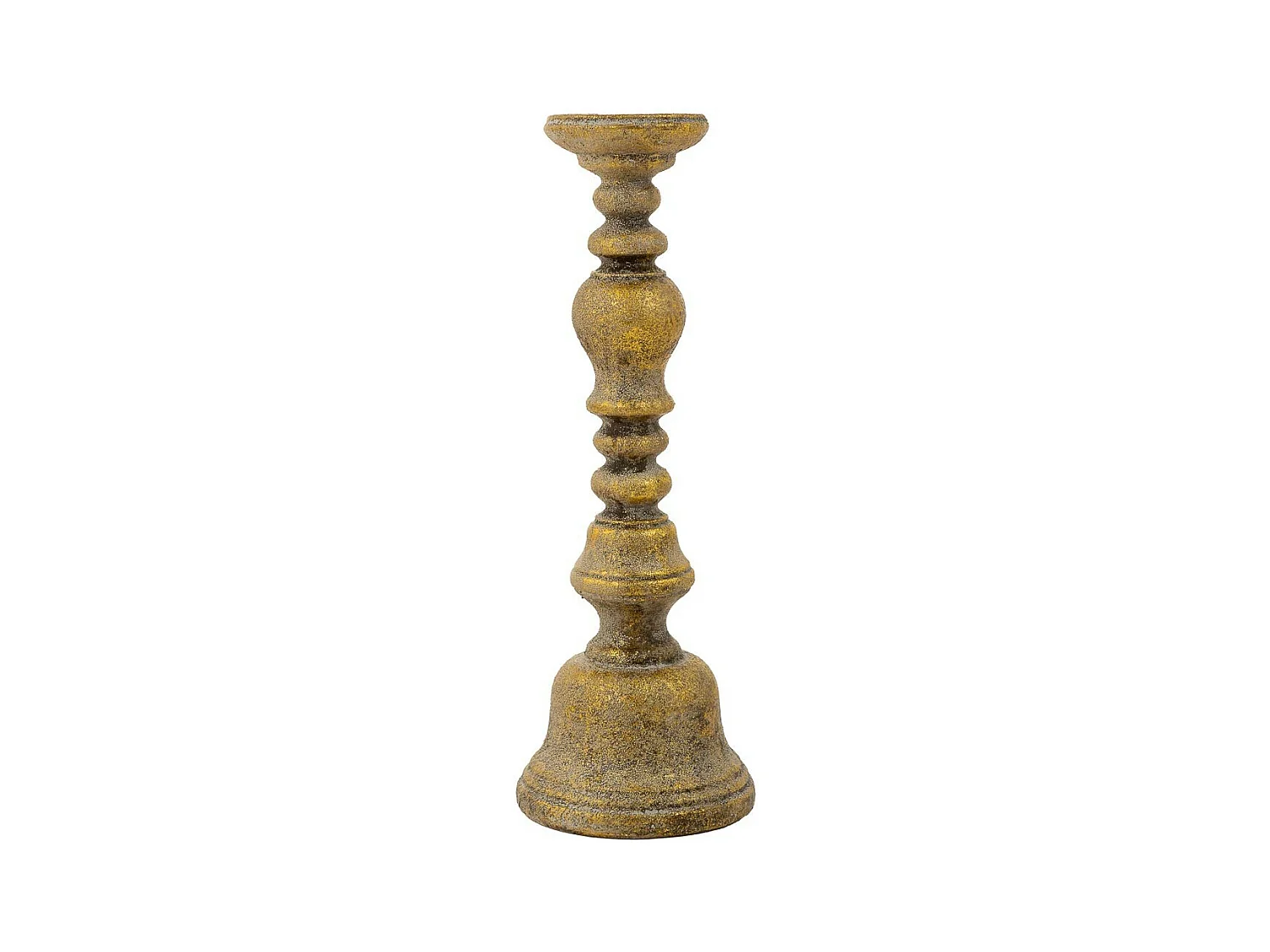 Candeliere in resina dorata 16,5x16,5x46,5h
