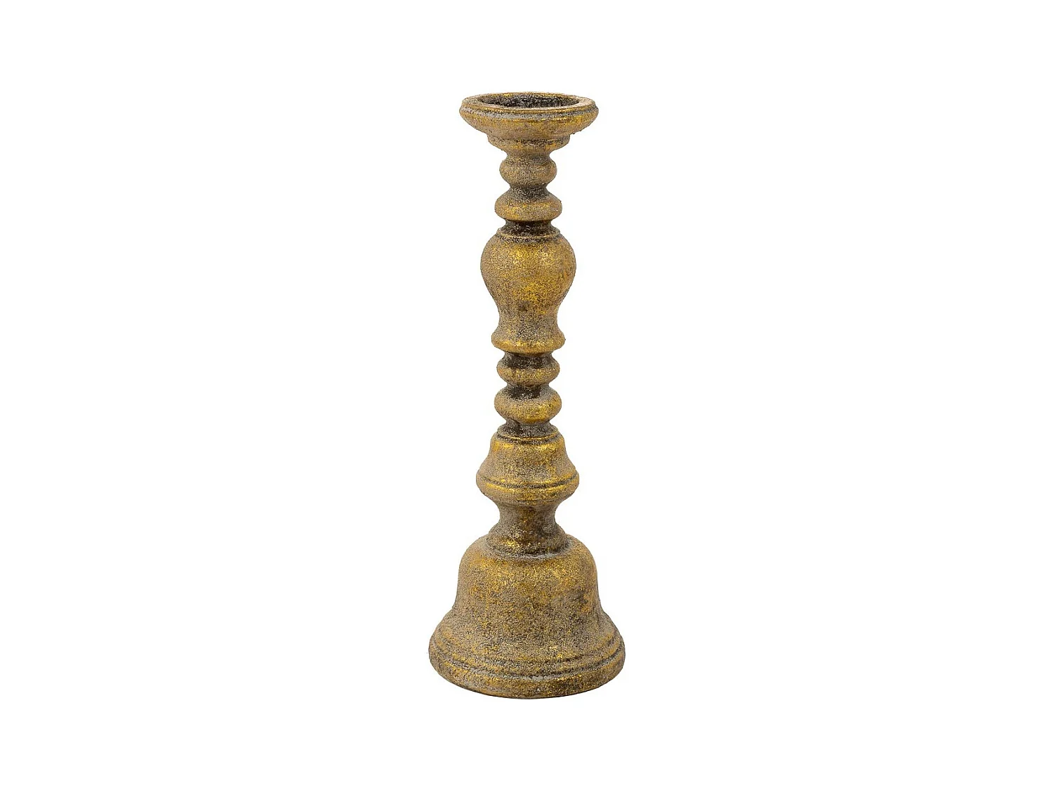 Candeliere in resina dorata 16,5x16,5x46,5h