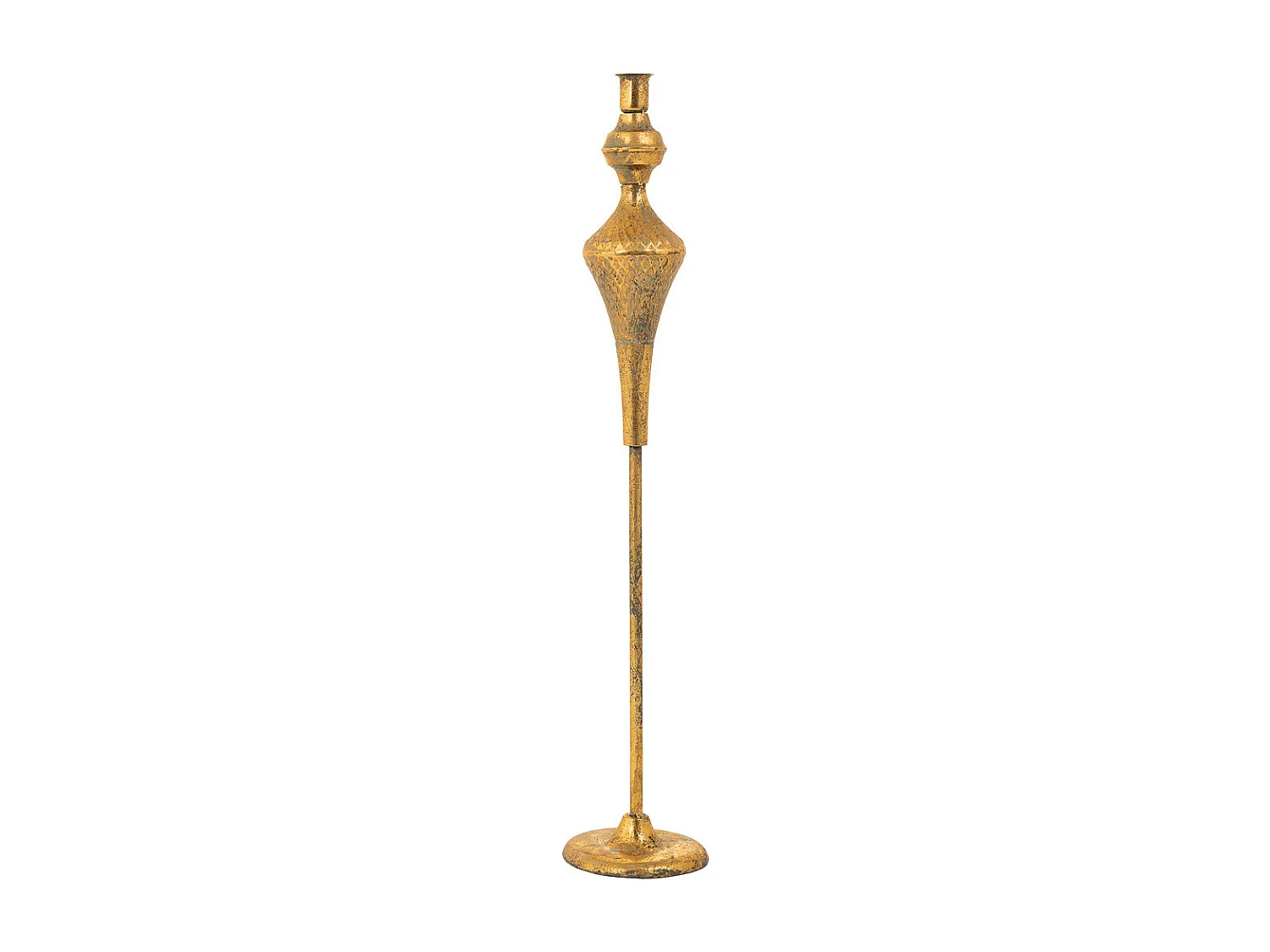 Castiçal em metal dourado 12x12x62,5