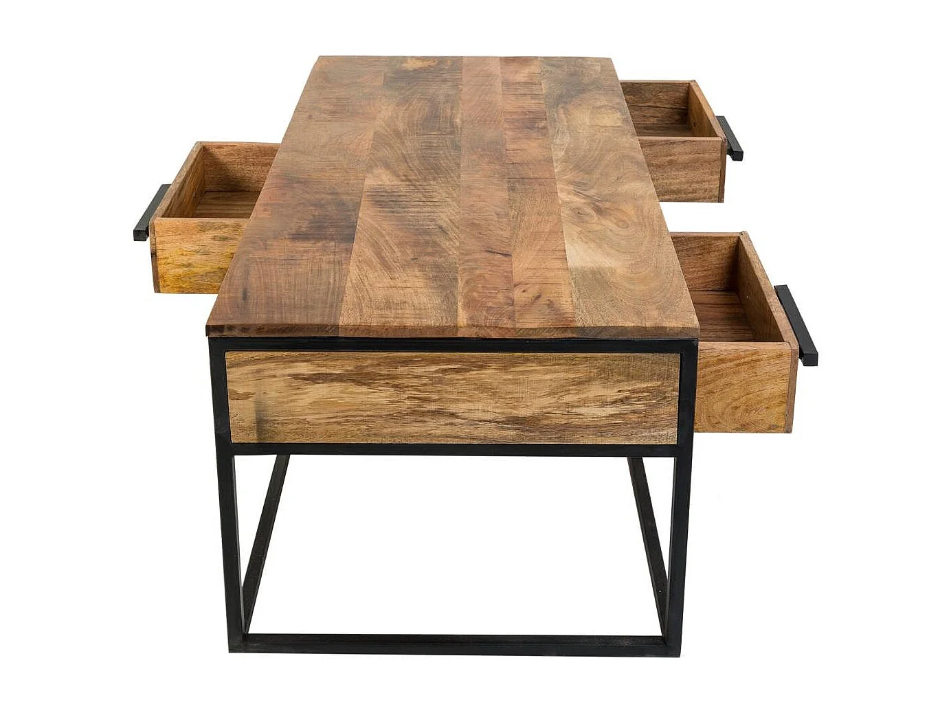 Table basse en bois et métal marron 119x61x48h