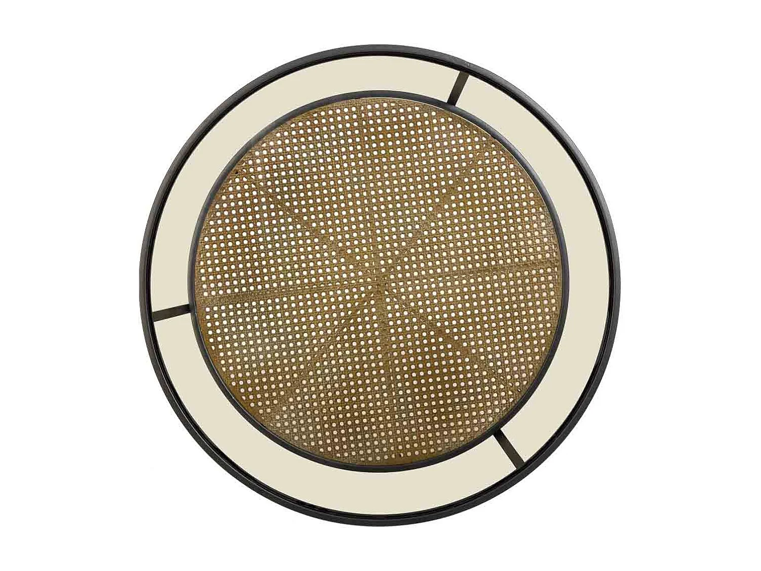 Runder Couchtisch aus Metall und braunem Glas, 91 x 91 x 41,5 h cm