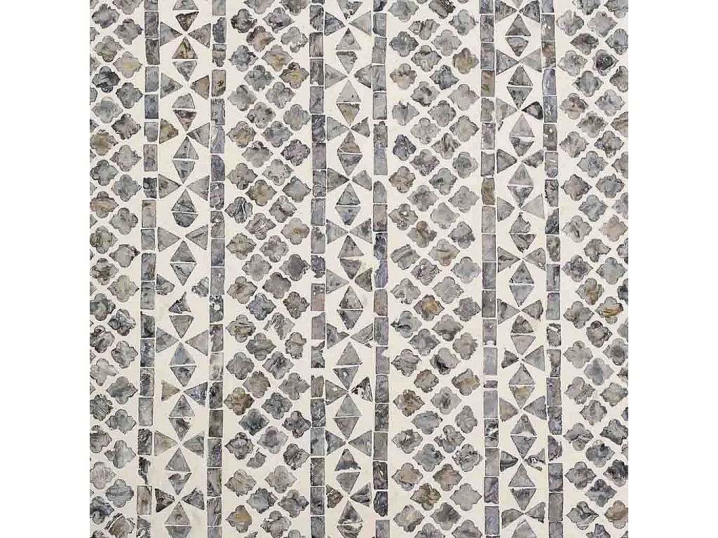 Mesa de centro Rectangular de madera acabado en capiz gris 124x60x49